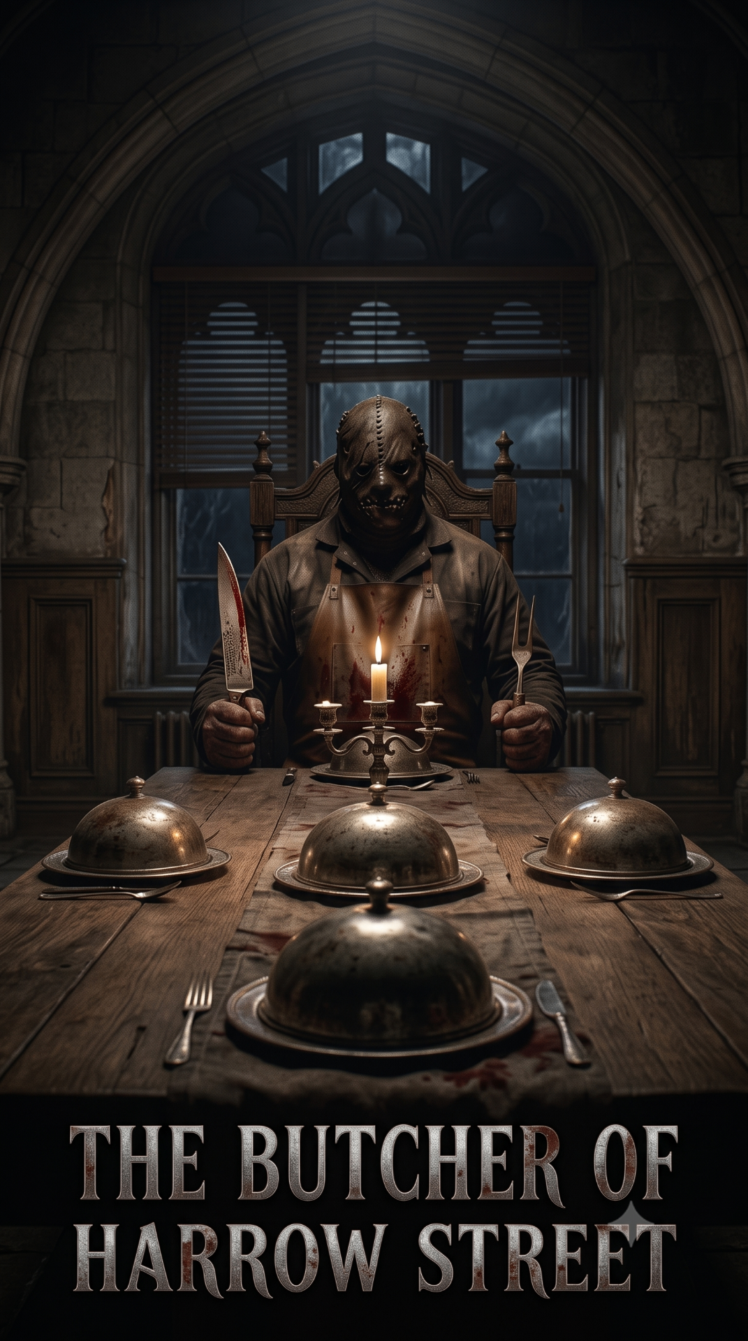 The Butcher of Harrow Street — original horror character portrait